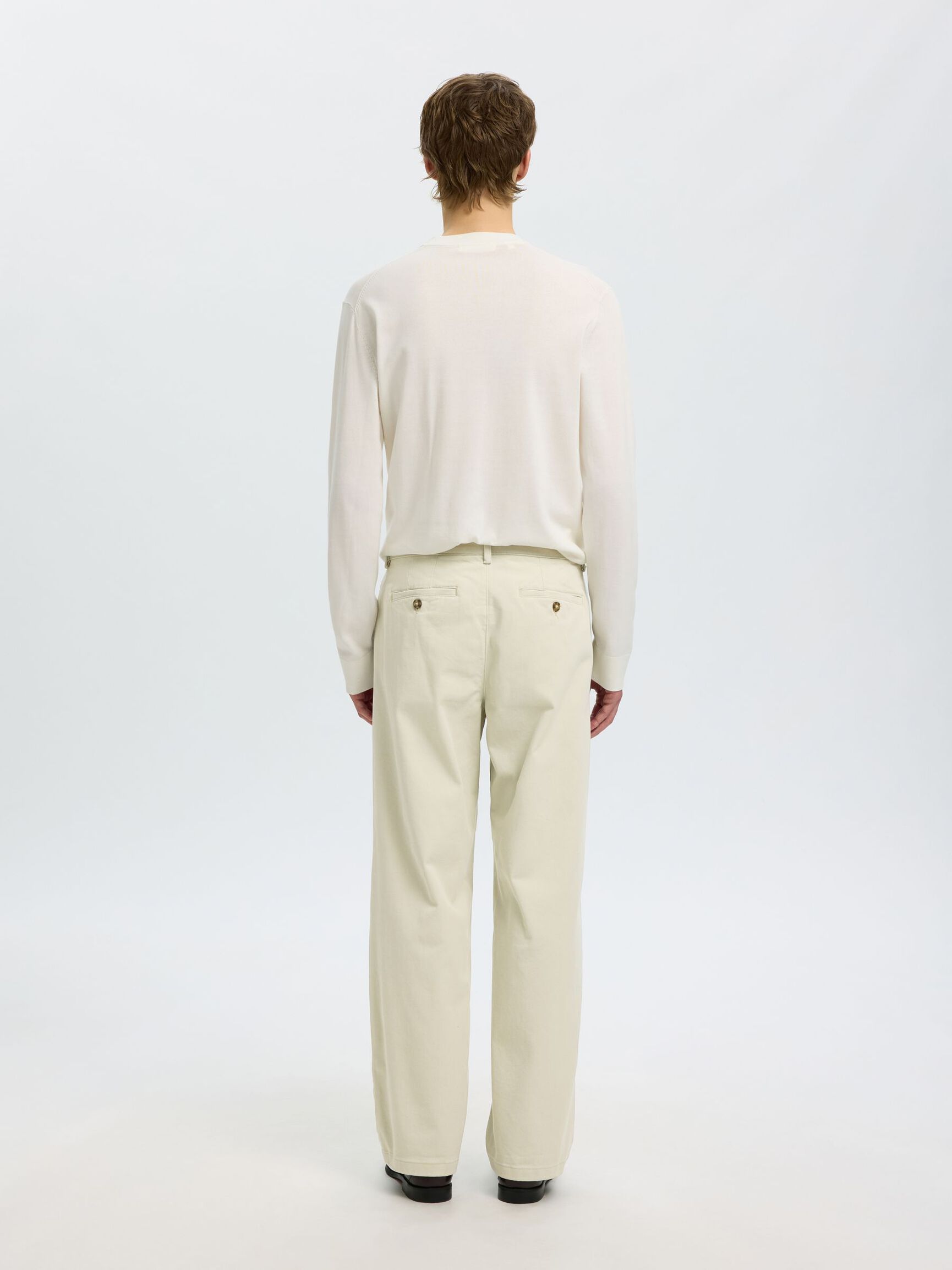 LOOSE FIT TWILL PANTOLON PANTOLON, Silver Birch, highres