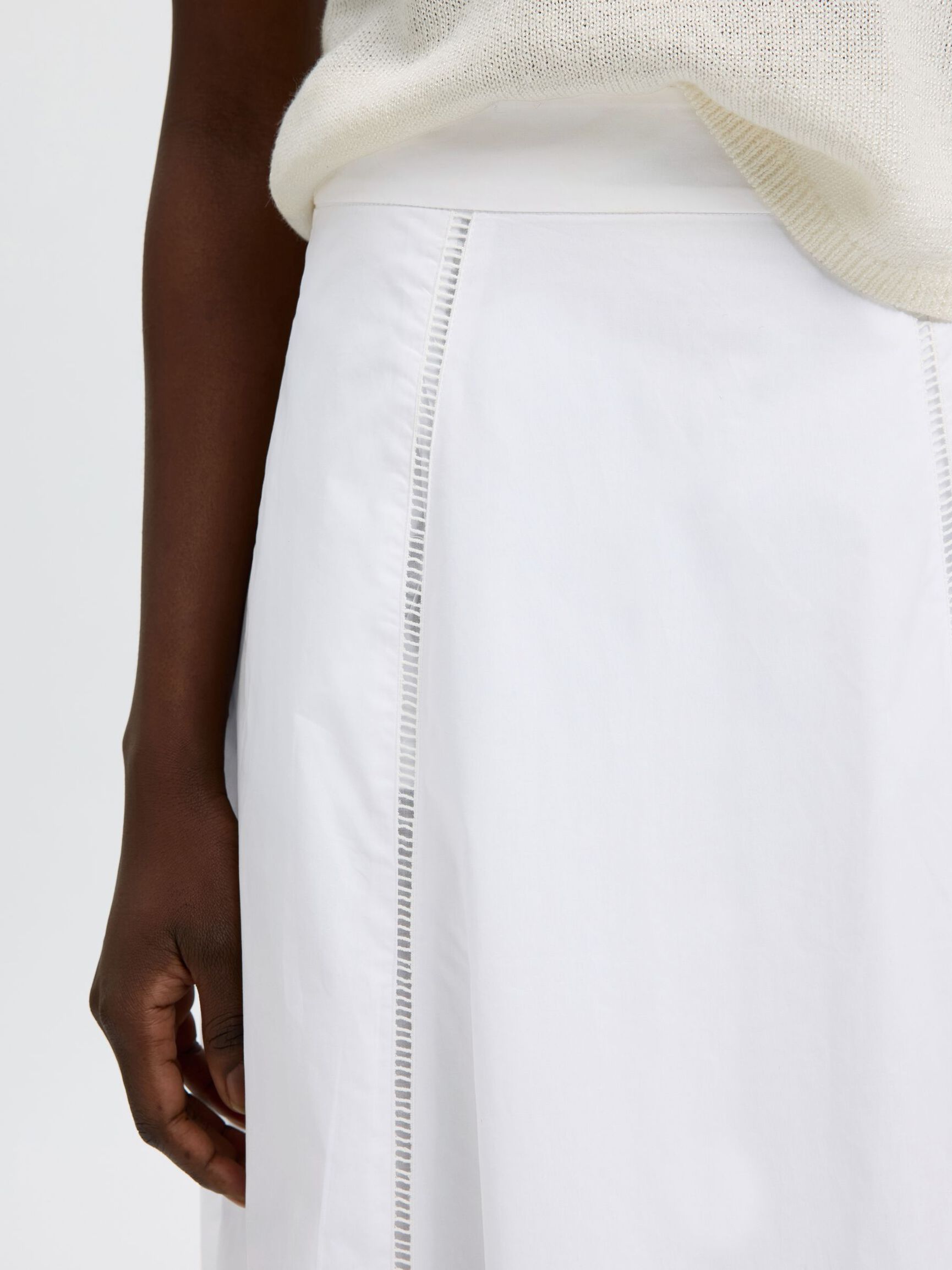 DIKIŞ DETAYLI MAXI ETEK MAXI ETEK, Bright White, highres