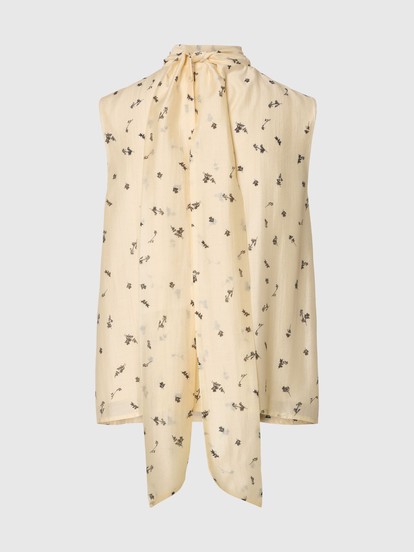 PRINTED SLEEVELESS TOP, Angora, highres