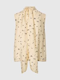PRINTED SLEEVELESS TOP, Angora, highres