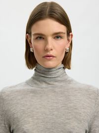 MERINO YÜN BALIKÇI YAKA, Light Grey Melange, highres
