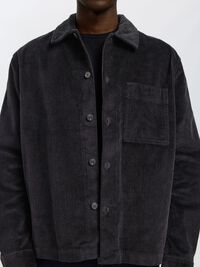 CORDUROY SHIRT, Black, highres