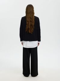 WOOL BLEND KNITTED PULLOVER, Black, highres