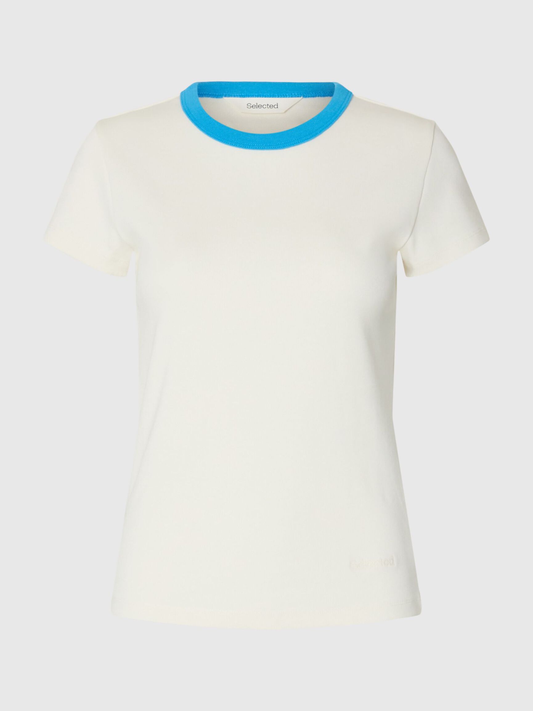 COTTON SHORT-SLEEVED T-SHIRT, Egret, highres
