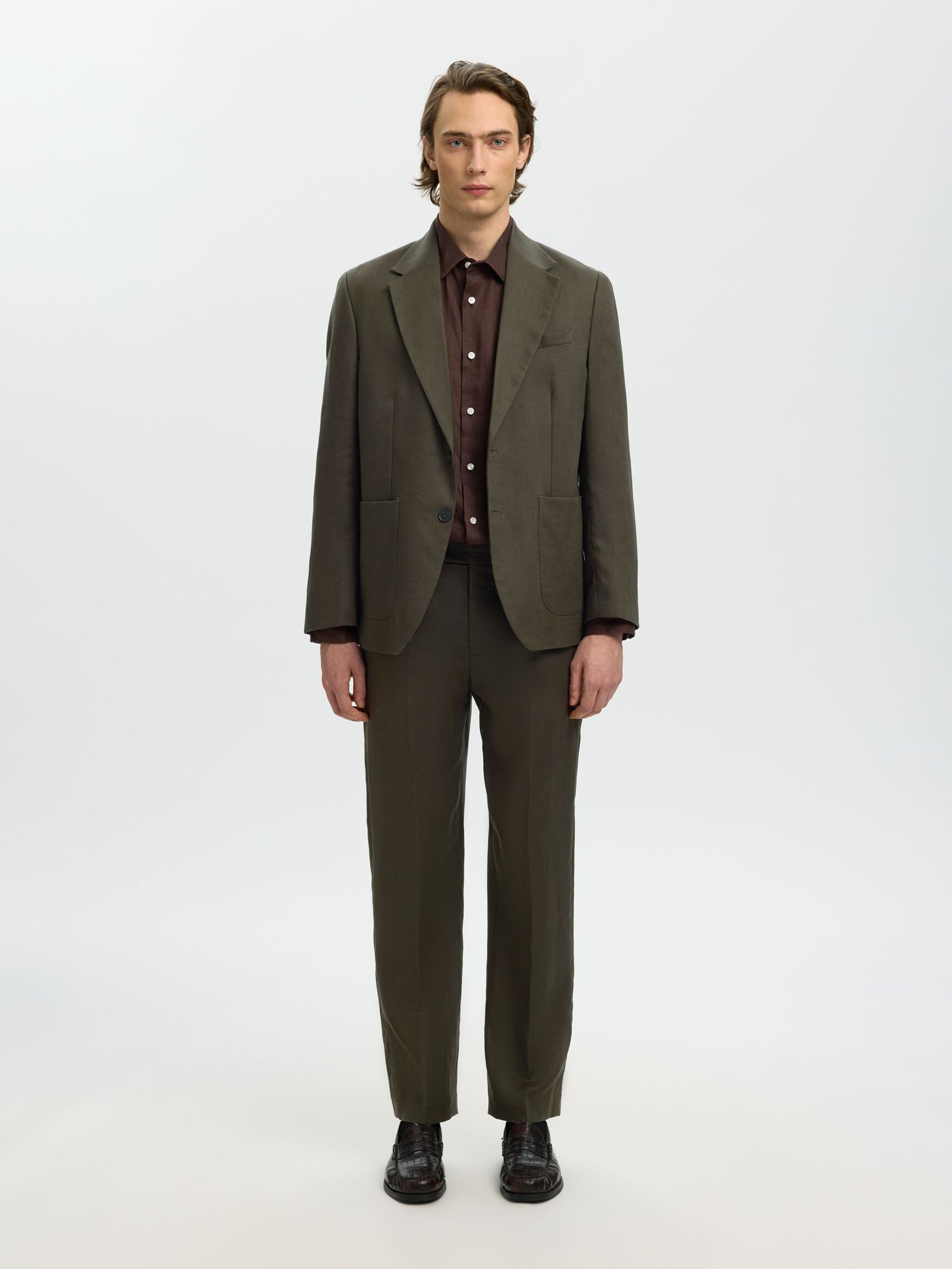 KETEN REGULAR FIT PANTOLON PANTOLON, Peat, highres
