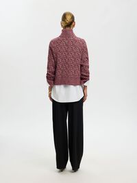 HIGH NECK PULLOVER, Tawny Port, highres