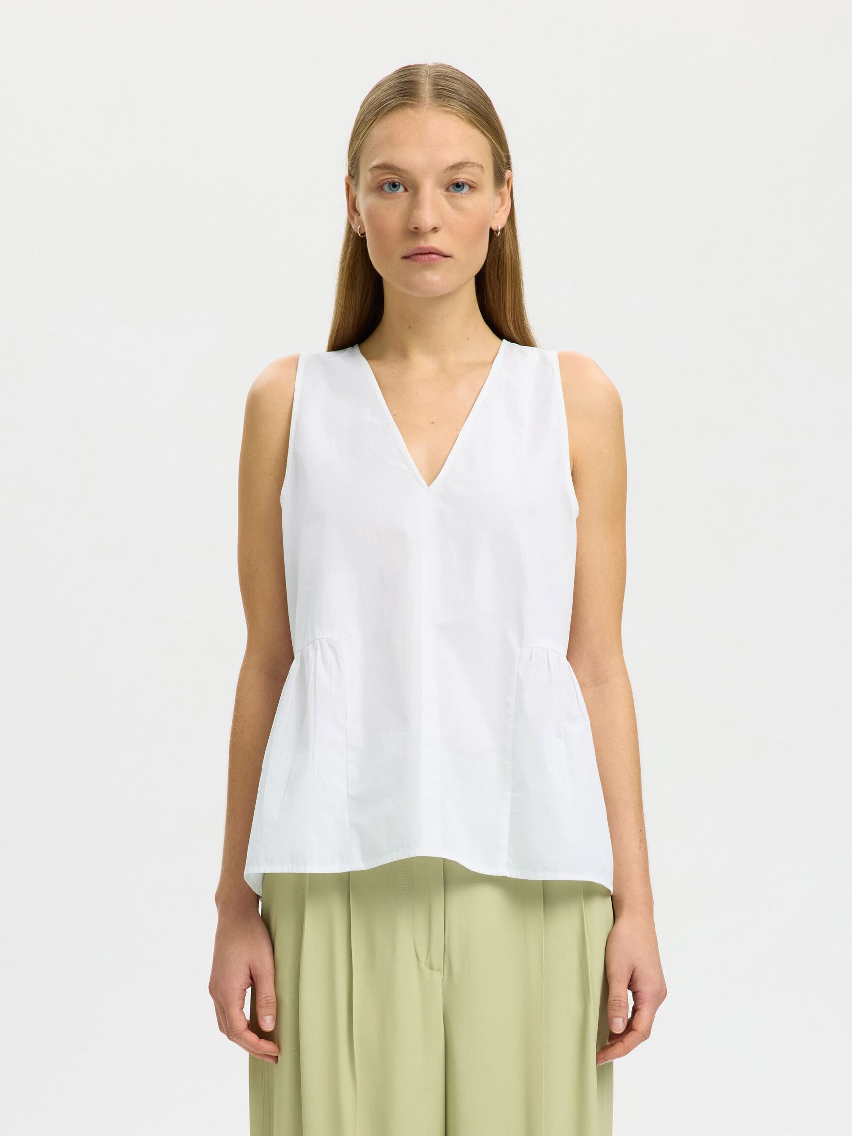 V YAKALI BLUZ, Bright White, highres