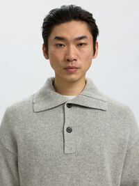 POLO YAKA TRIKO ÖRGÜ POLO TIŞÖRT, Light Grey Melange, highres