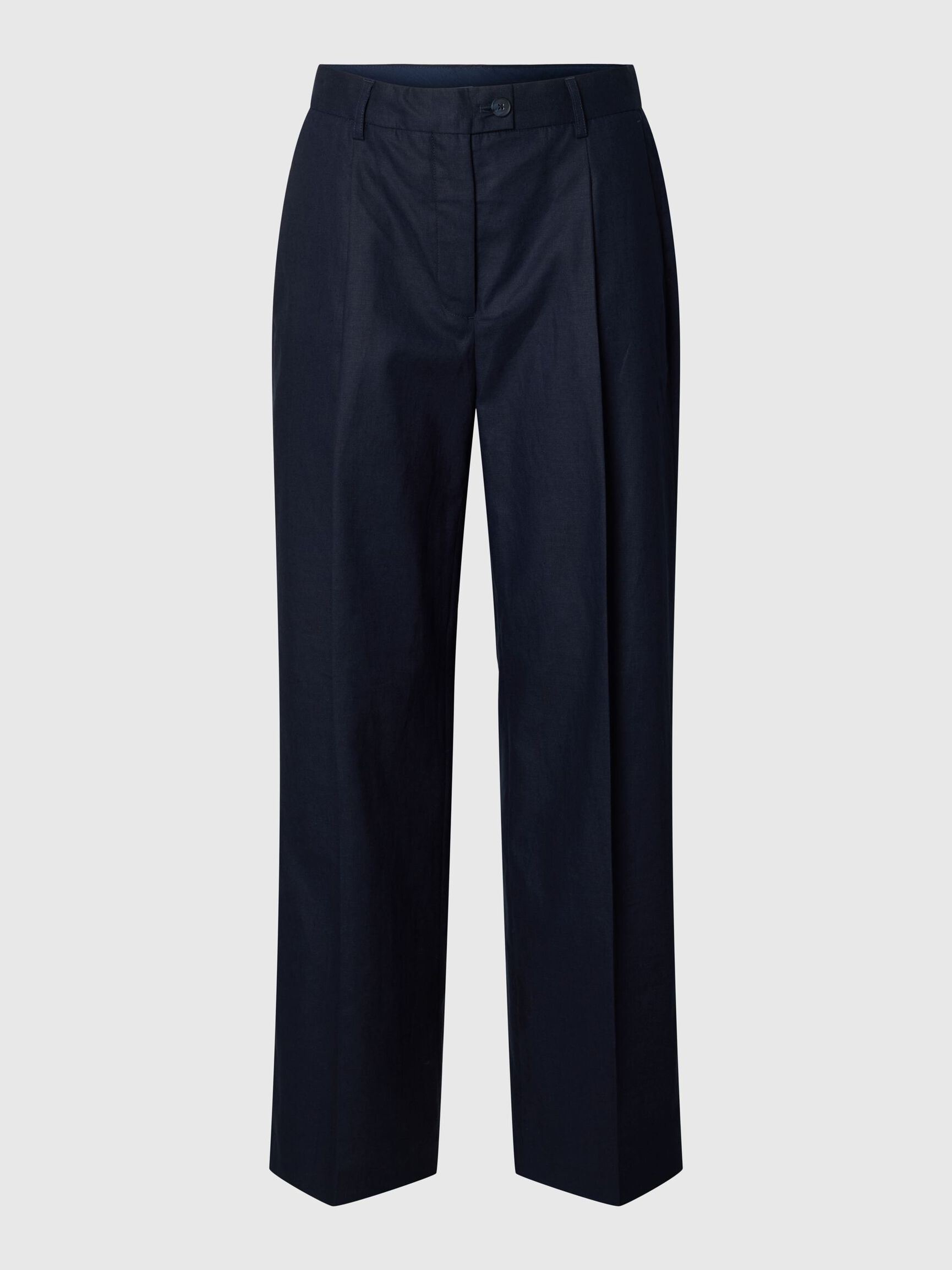 KETEN KARIŞIMLI STRAIGHT FIT PANTOLON PANTOLON, Dark Navy, highres