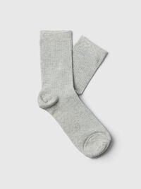 COTTON BLEND SOCKS, Light Grey Melange, highres