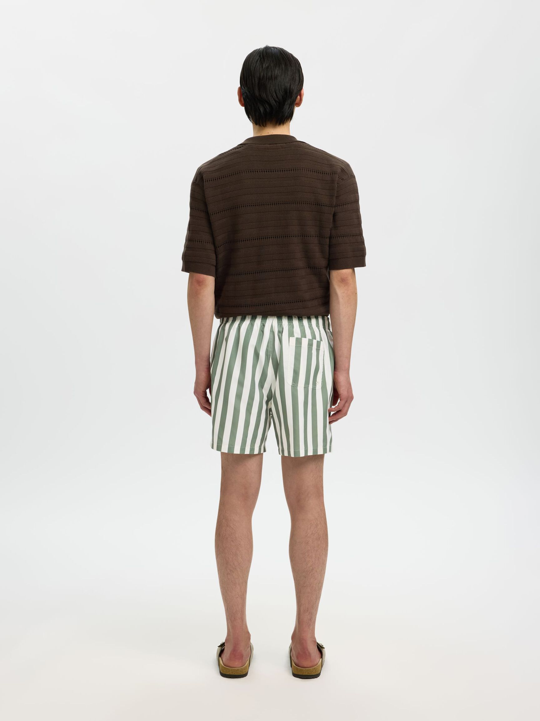 PRINTED SWIM SHORTS, Deep Lichen Green, highres