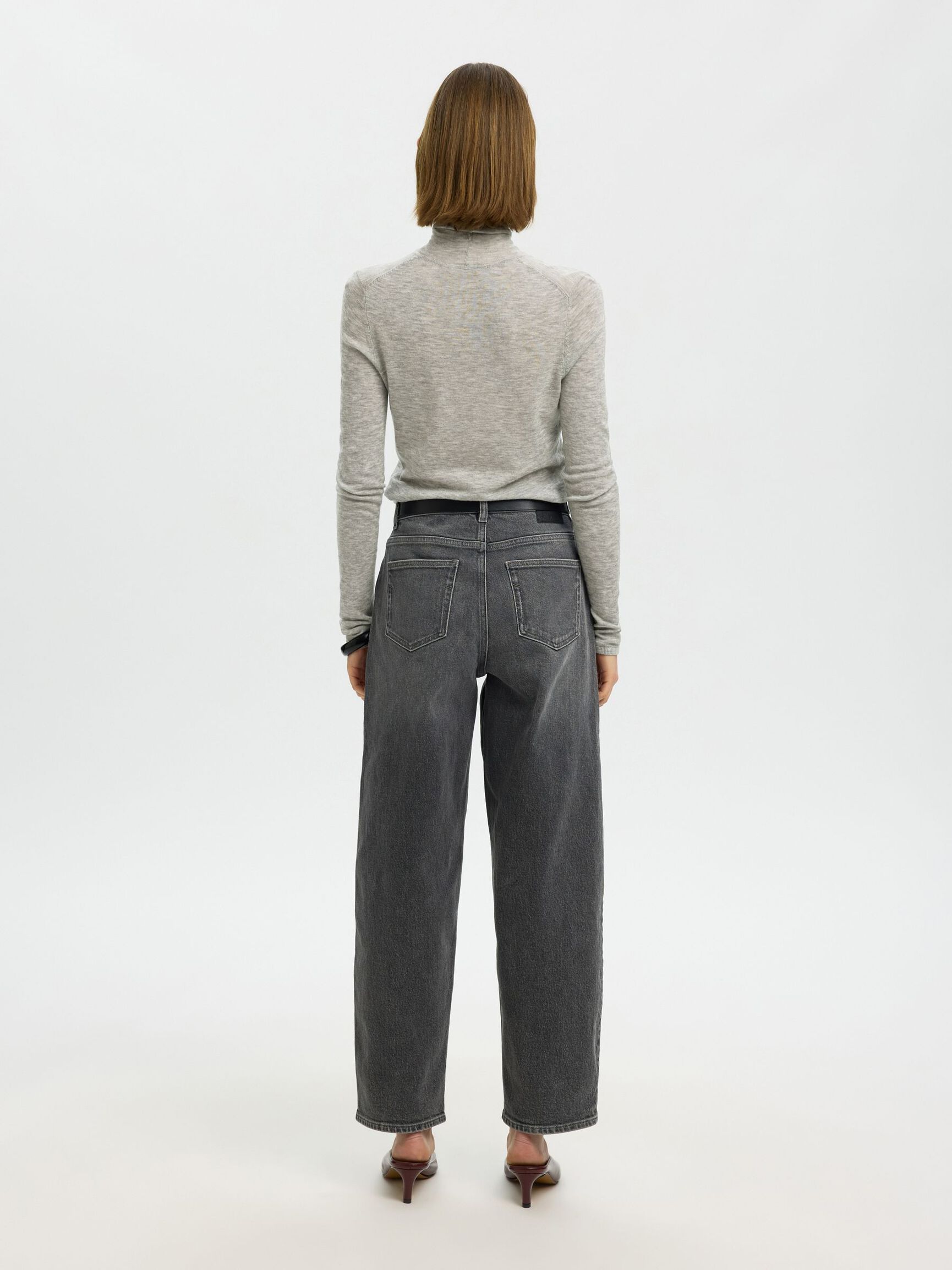 MERINO YÜN BALIKÇI YAKA, Light Grey Melange, highres