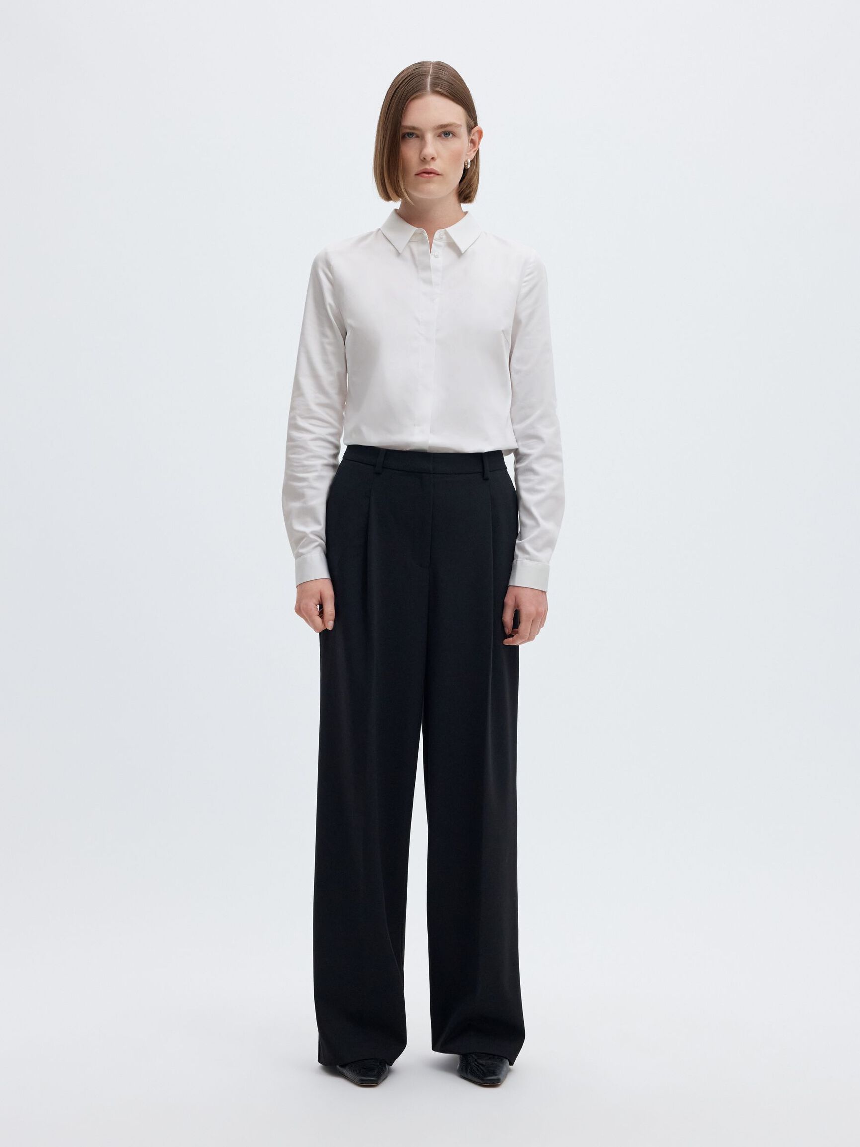 FITTED  LONG SLEEVED SHIRT, Bright White, highres