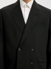 RELAXED FIT KRUVAZE ÇIFT DÜĞMELI BLAZER, Black, highres