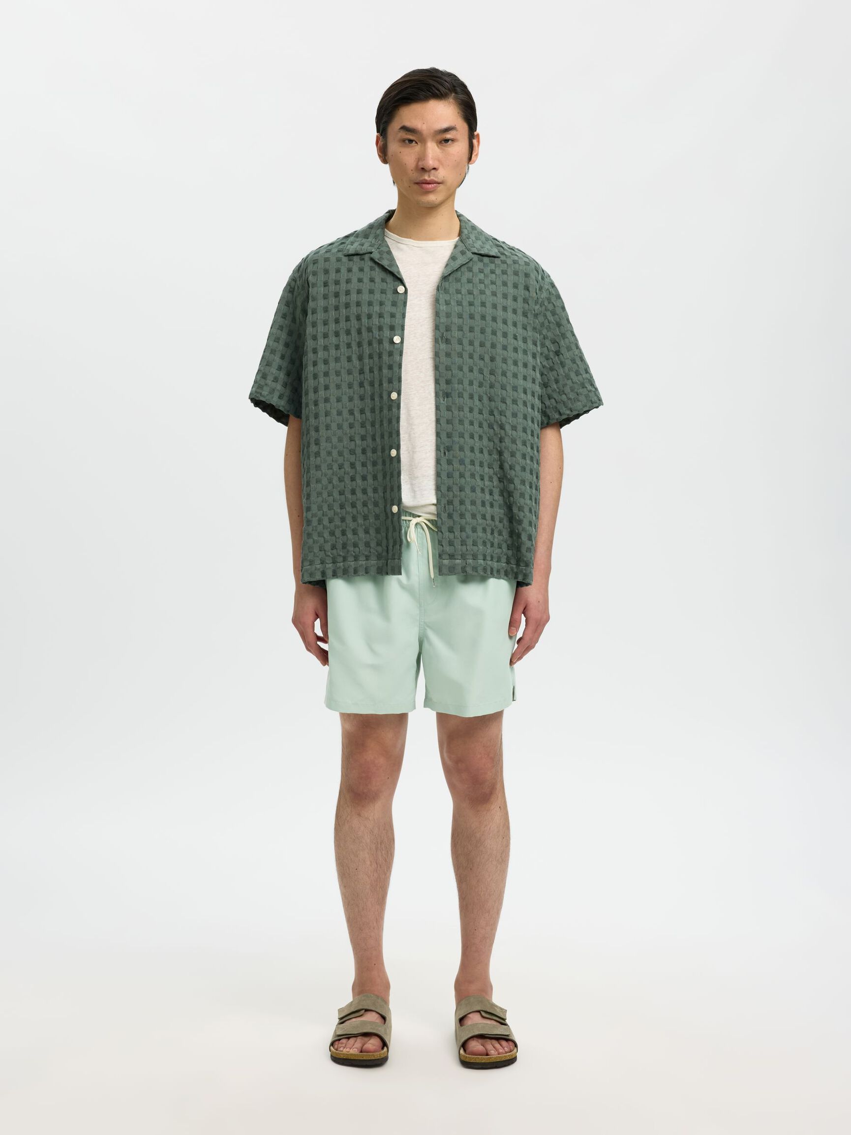 CLASSIC SWIM SHORTS, Aqua Gray, highres