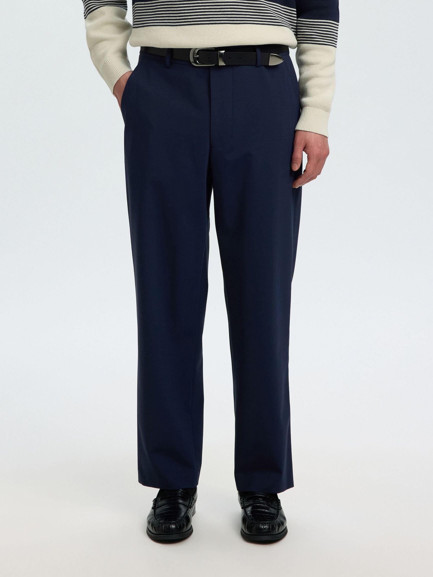 RELAXED FIT PANTOLON, Dark Navy, highres