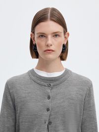 MERINO YÜN HIRKA, Medium Grey Melange, highres