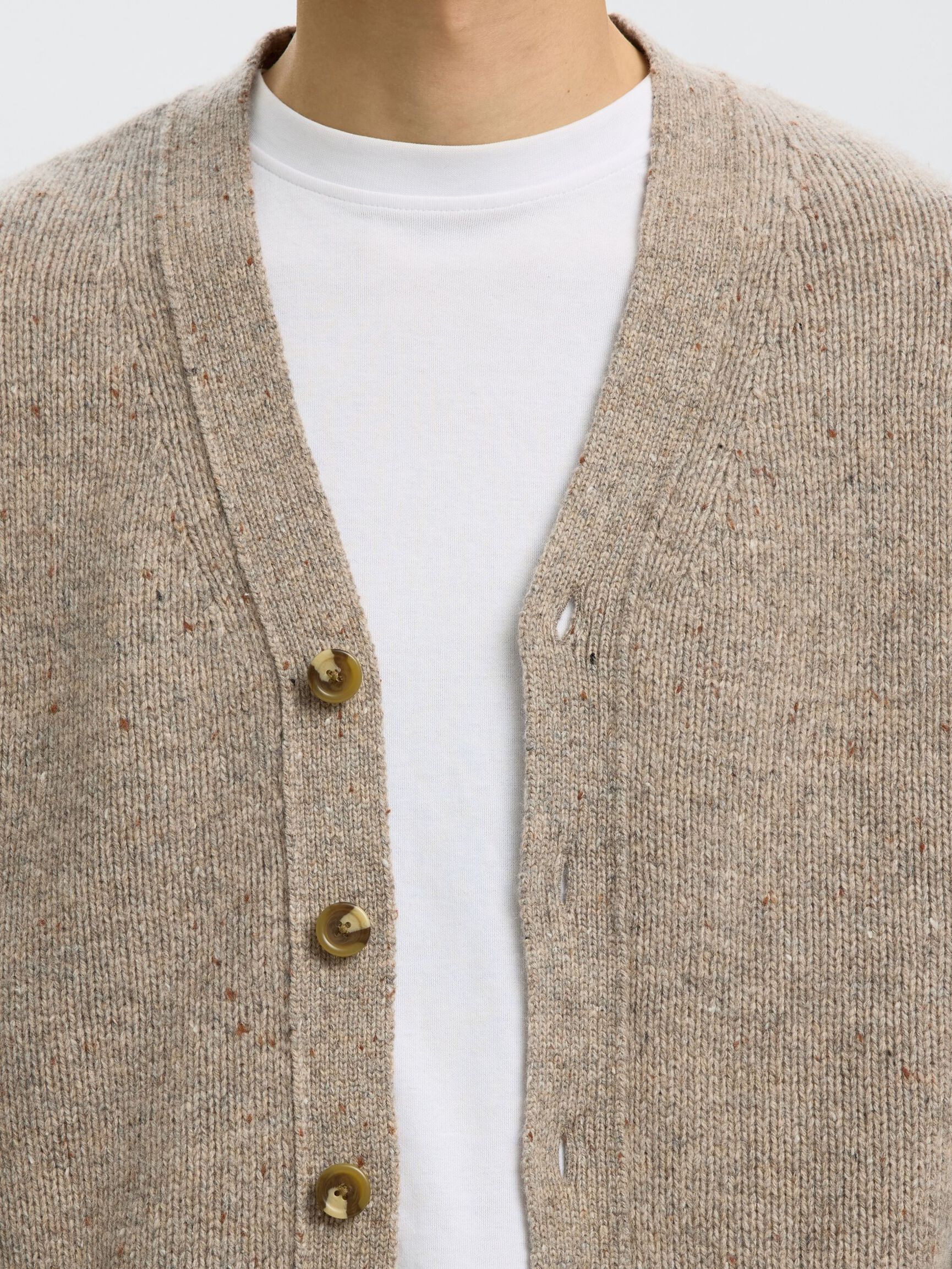 YÜN KARIŞIMLI TRIKO HIRKA HIRKA, Oatmeal, highres