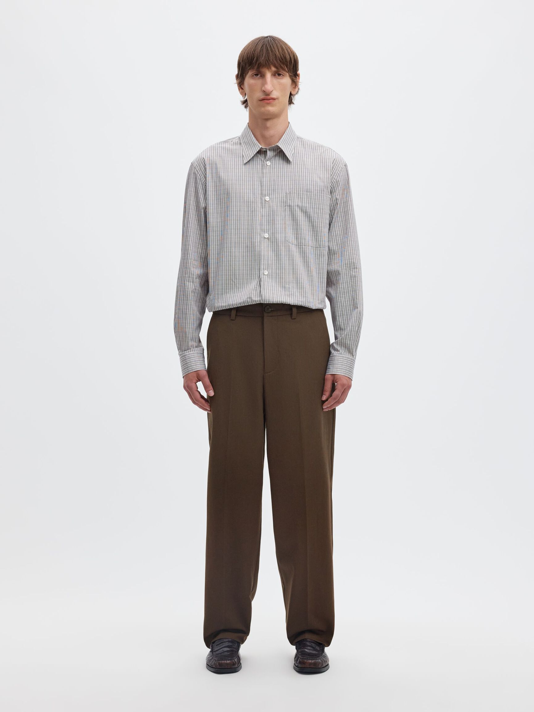 LOOSE FIT YÜN KARIŞIMLI PANTOLON BOL KESIM PANTOLON, Turkish Coffee, highres