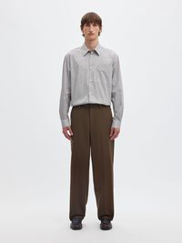 LOOSE FIT YÜN KARIŞIMLI PANTOLON BOL KESIM PANTOLON, Turkish Coffee, highres