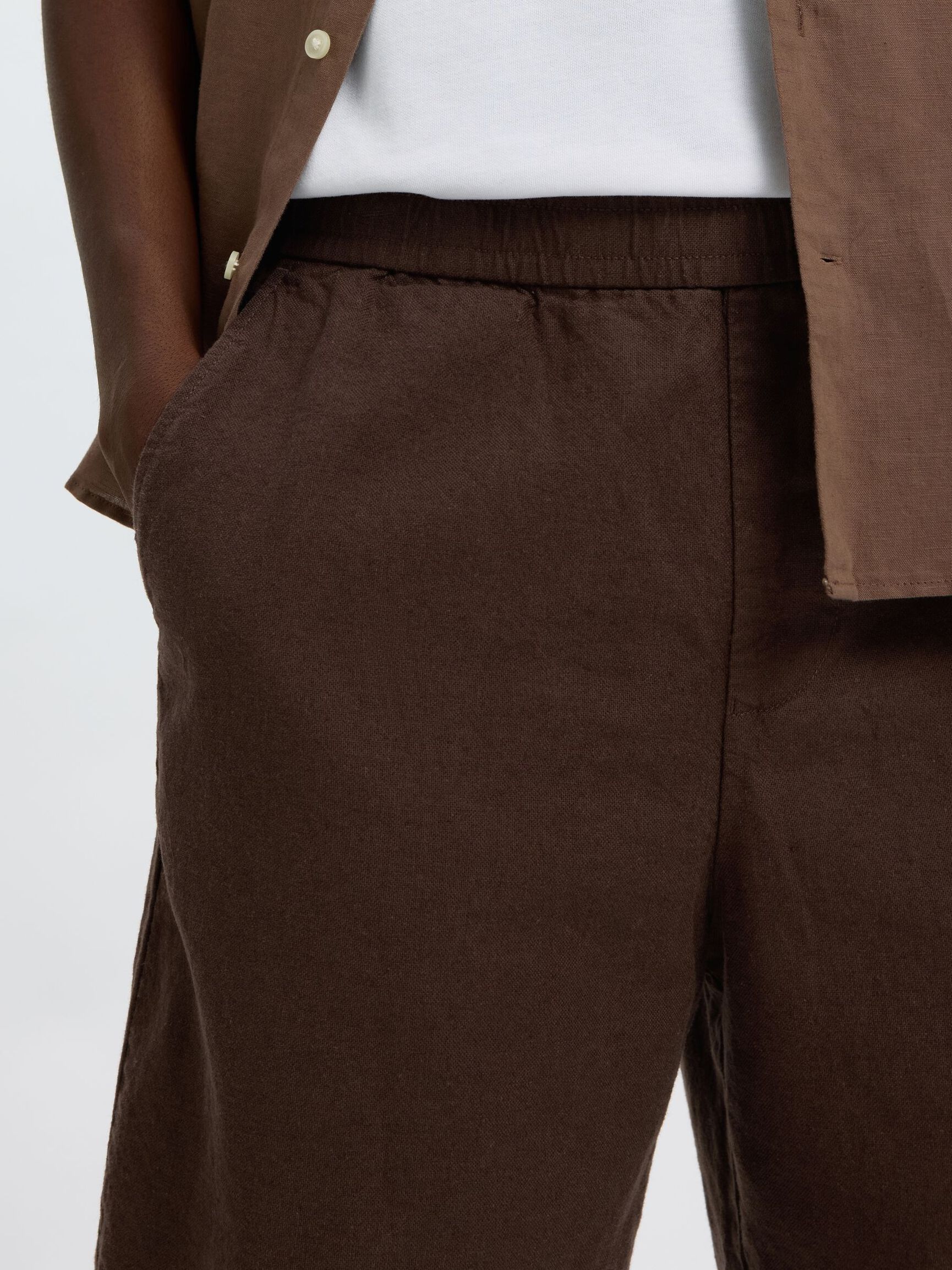 REGULAR FIT KETEN KARIŞIMLI ŞORT ŞORT, Bracken, highres