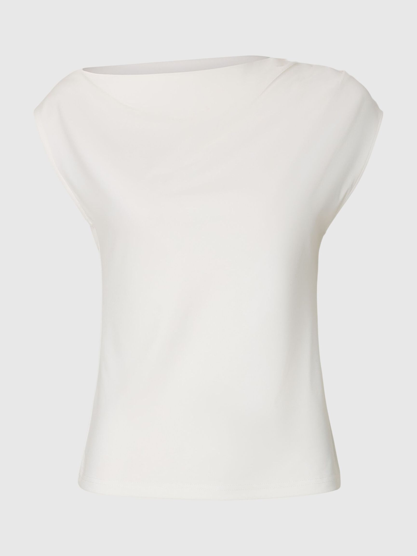 ASYMETRIC SHORT SLEEVED TOP, Bright White, highres