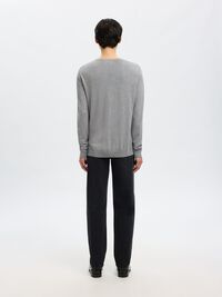 BISIKLET YAKA TRIKO BISIKLET YAKA KAZAK, Medium Grey Melange, highres