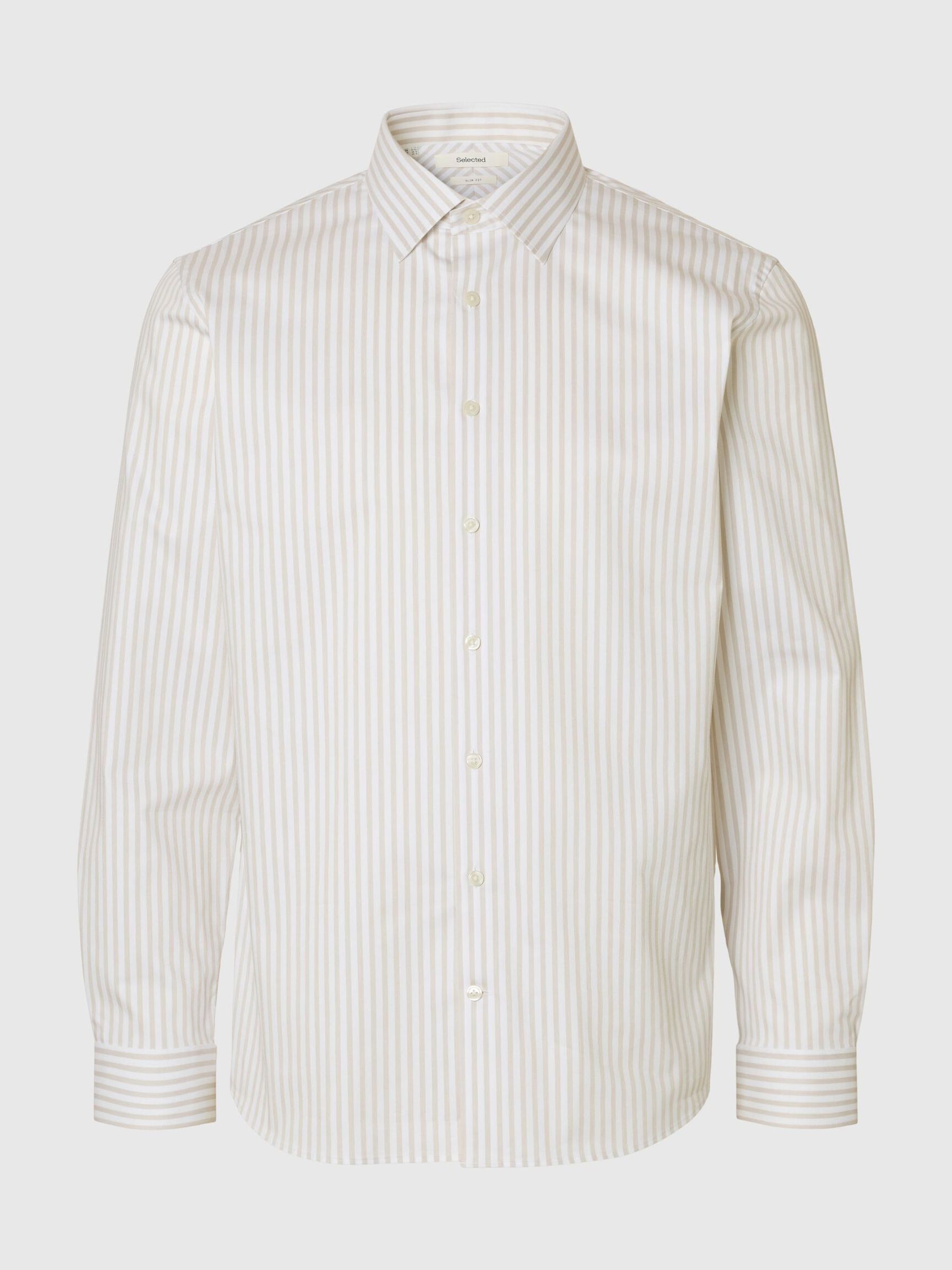 SLIM FIT STRETCH SHIRT, Sand, highres