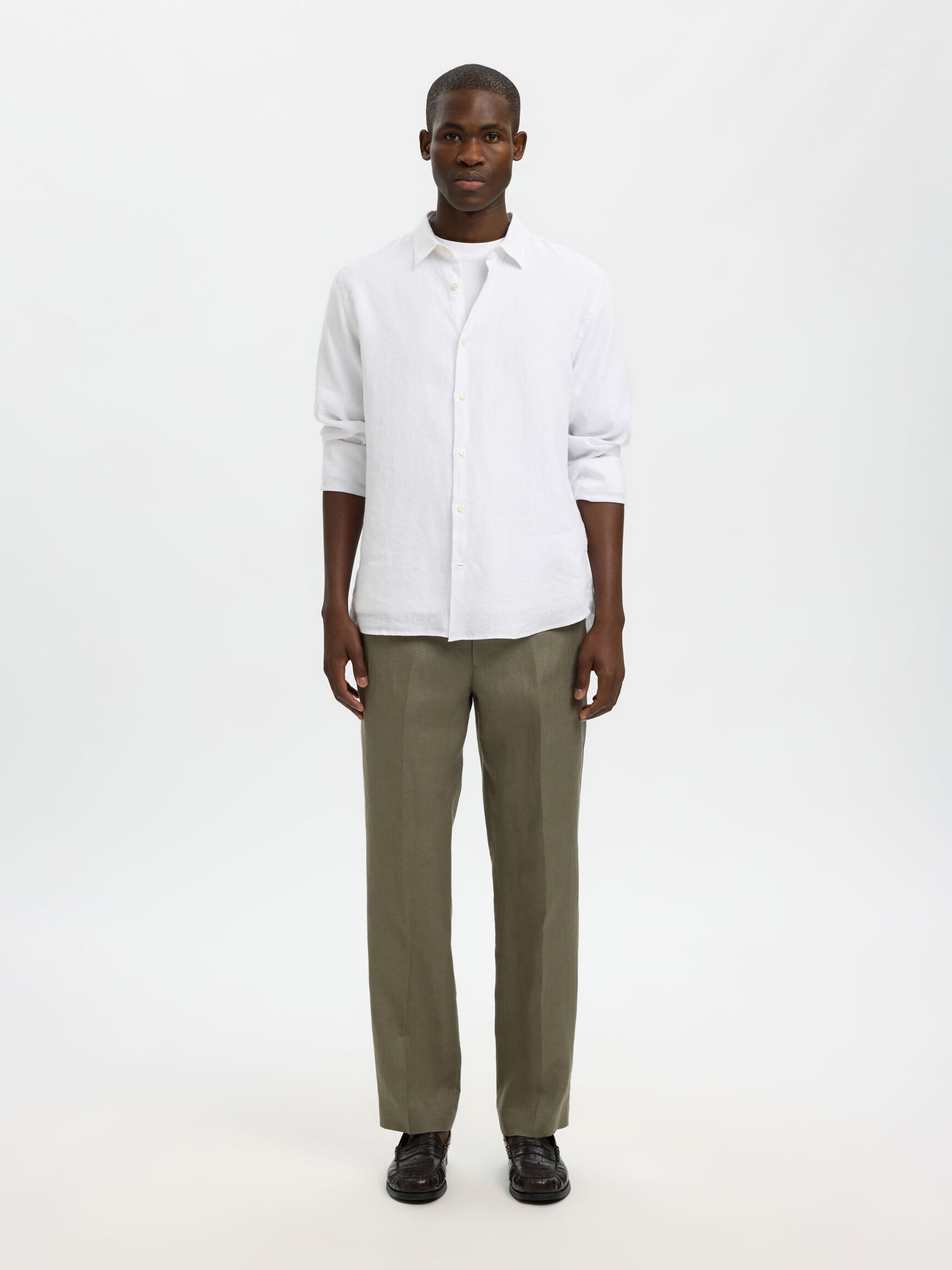 KETEN PANTOLON, Olive Green, highres