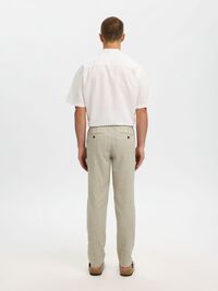 SLIM TAPERED LINEN BLEND TROUSERS, Vetiver, highres