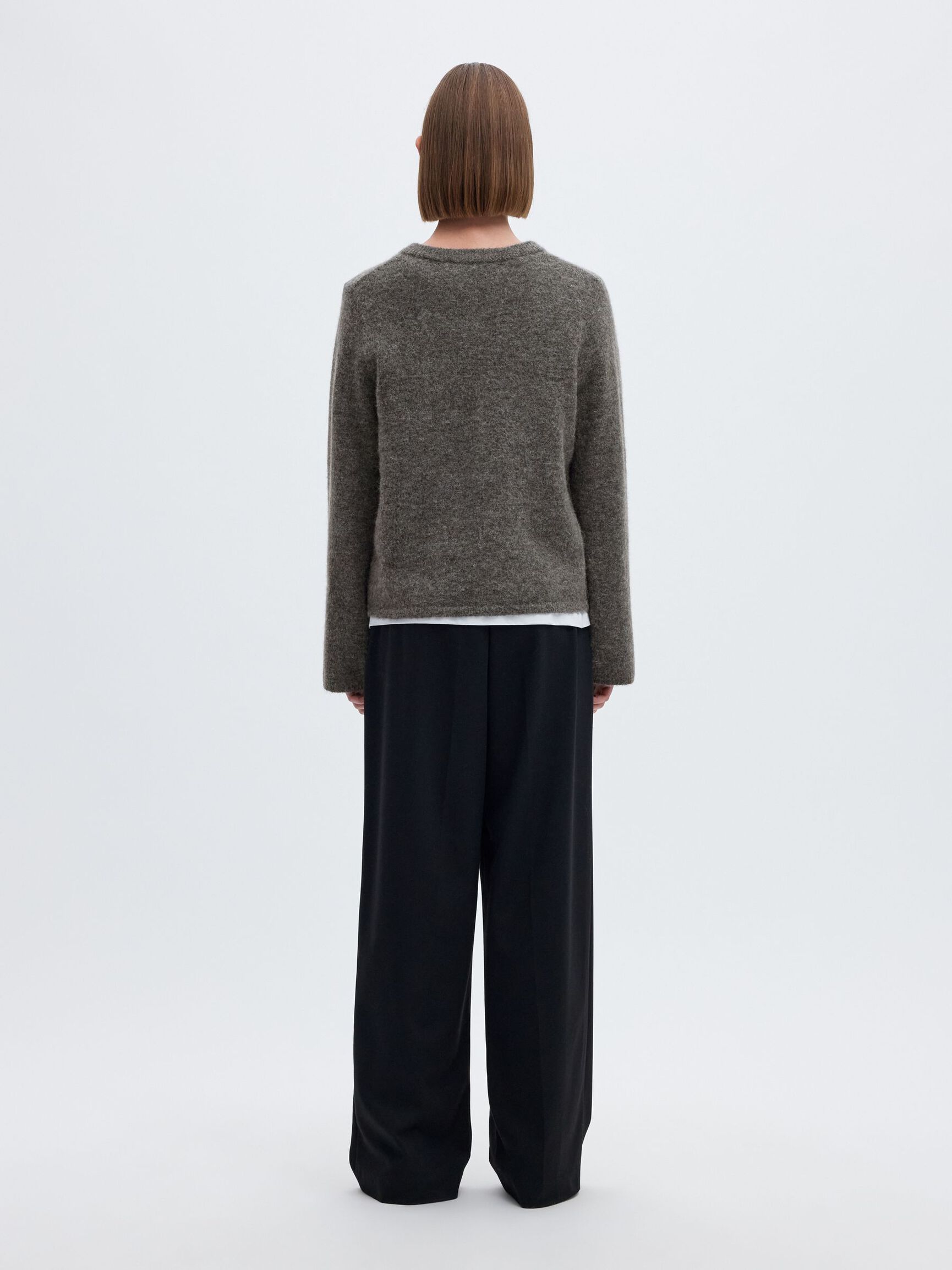 YÜN KARIŞIMLI TRIKO HIRKA, Medium Grey Melange, highres