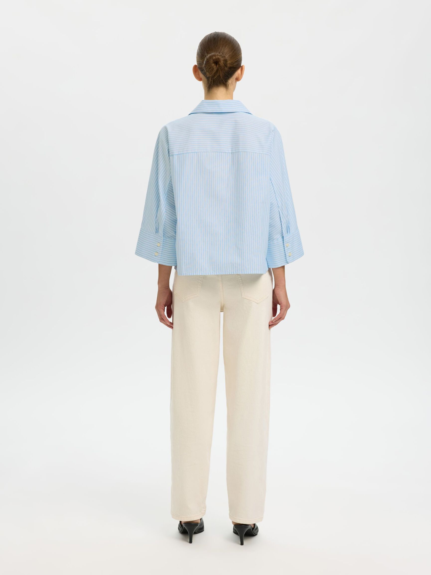OVERSIZED 3/4 SLEEVED SHIRT, Malibu Blue, highres
