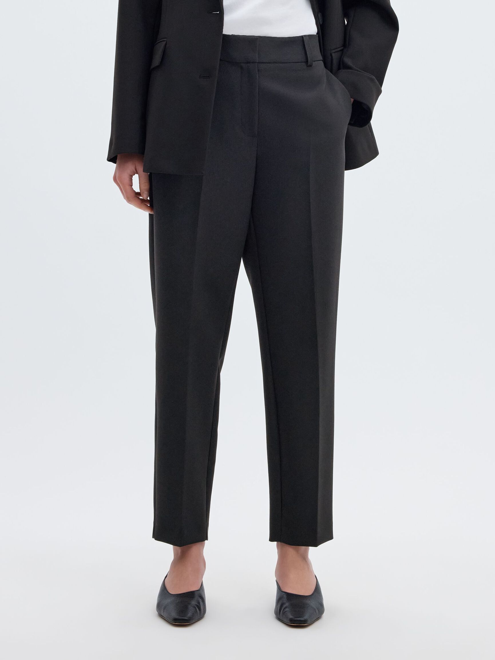 SLIM FIT KUMAŞ PANTOLON, Black, highres