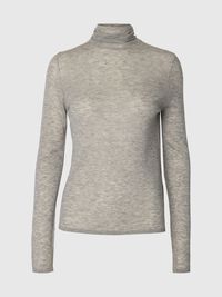 MERINO YÜN BALIKÇI YAKA, Light Grey Melange, highres
