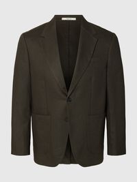REGULAR FIT KETEN BLAZER BLAZER, Peat, highres