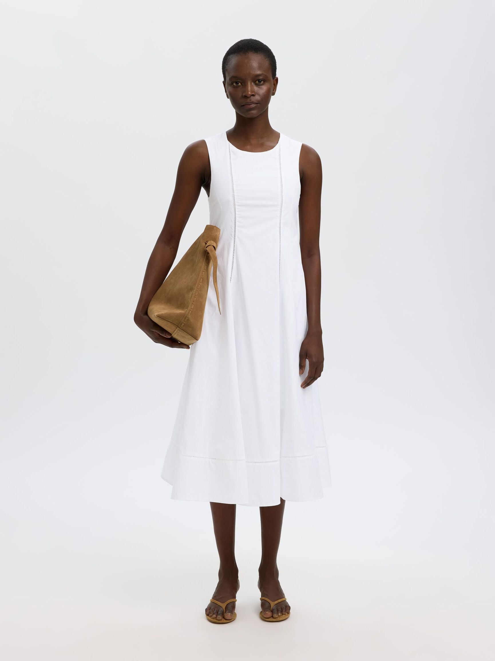 DIKIŞ DETAYLI MIDI ELBISE MIDI ELBISE, Bright White, highres