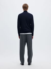 100% MERINO WOOL HALF-ZIP JUMPER, Navy Blazer, highres