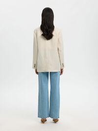LINEN  DOUBLE-BREASTED BLAZER, Egret, highres