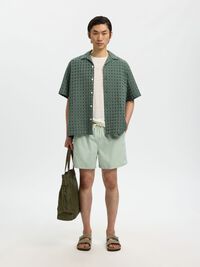 TEXTURED SHORT SLEEVED SHIRT, Balsam Green, highres