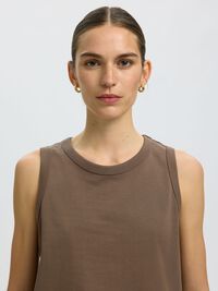 100% COTTON TANK TOP, Chocolate Chip, highres