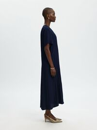 VISCOSE BLEND MAXI DRESS, Dark Sapphire, highres