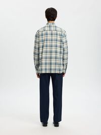 COTTON CHECKED SHIRT, Egret, highres