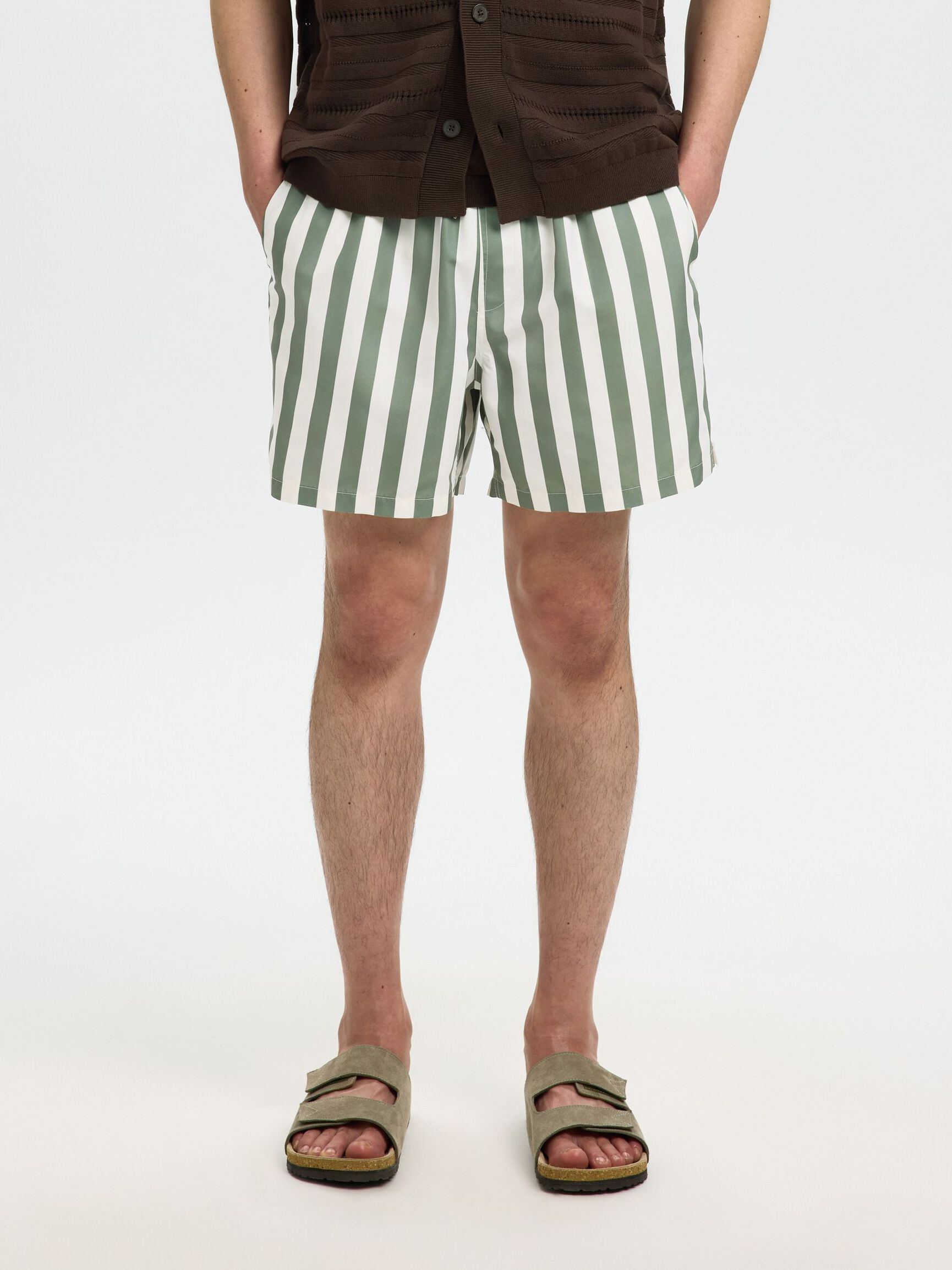 PRINTED SWIM SHORTS, Deep Lichen Green, highres