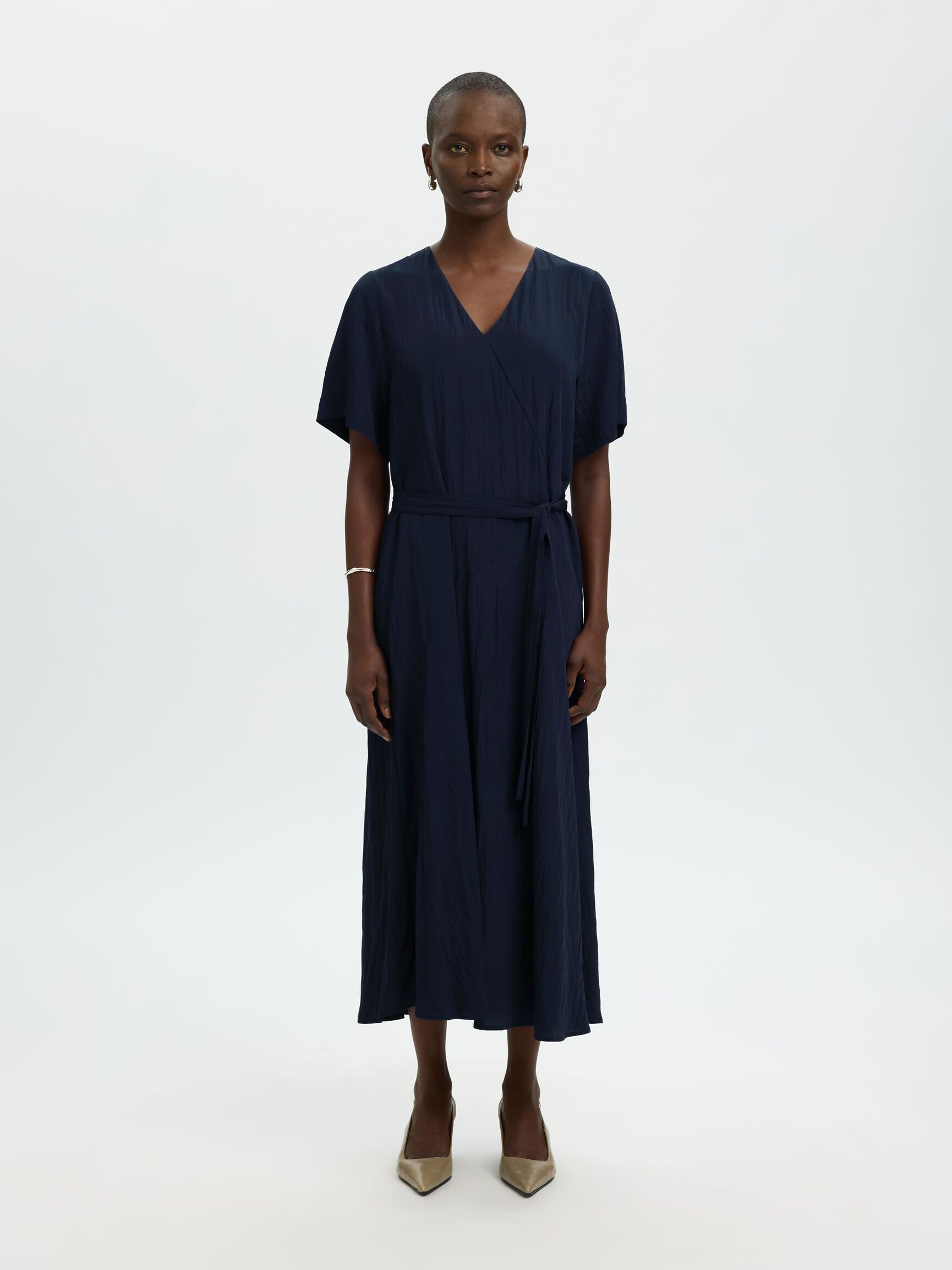 VISCOSE BLEND MAXI DRESS, Dark Sapphire, highres