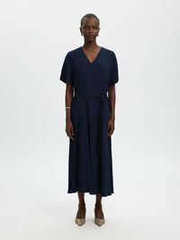 VISCOSE BLEND MAXI DRESS, Dark Sapphire, highres