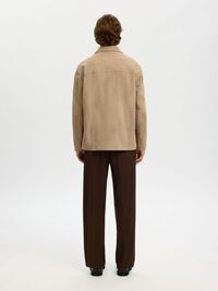 100% SUEDE OVERSHIRT, White Pepper, highres