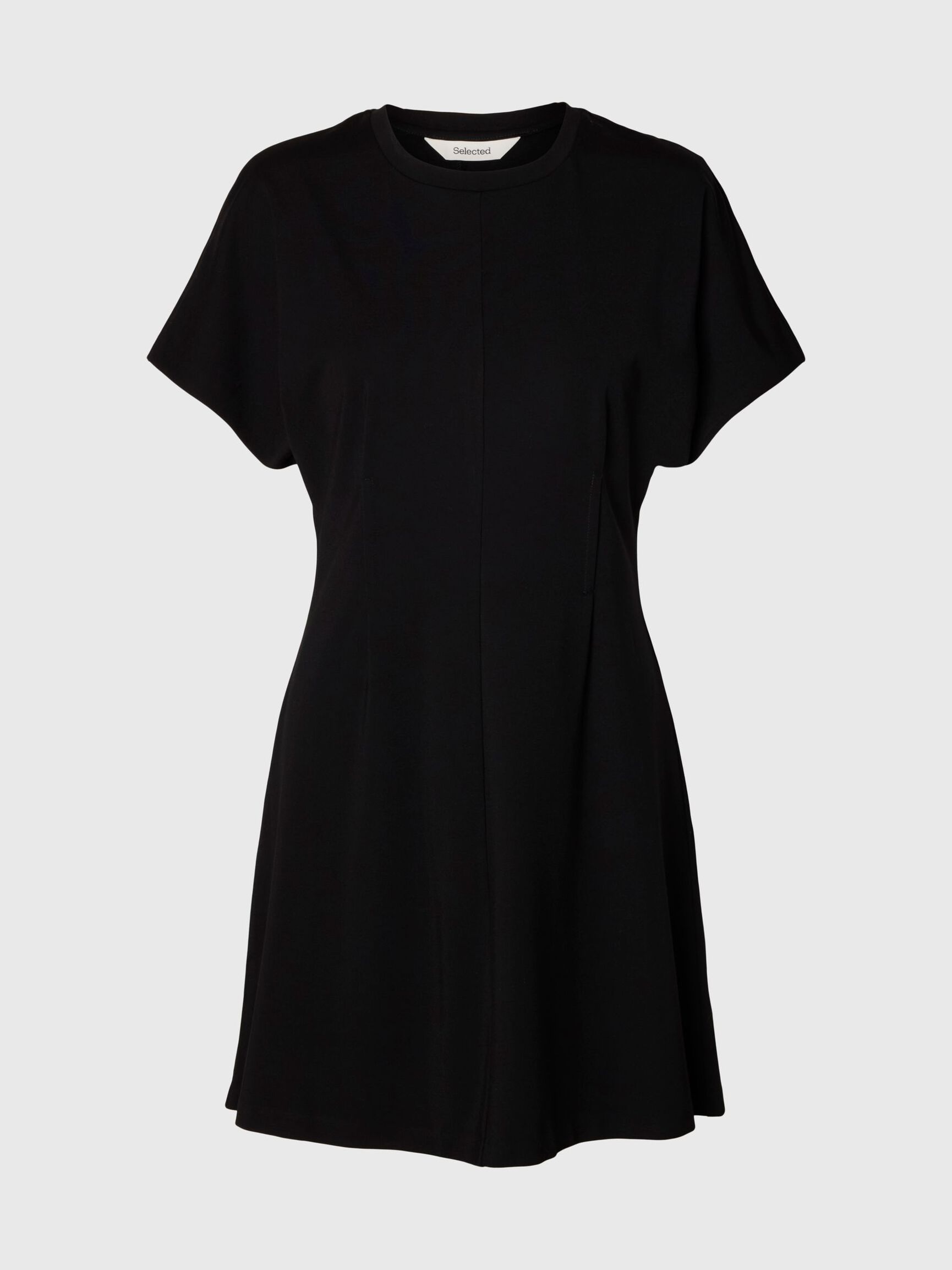 KISA KOLLU MINI ELBISE, Black, highres
