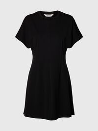 KISA KOLLU MINI ELBISE, Black, highres