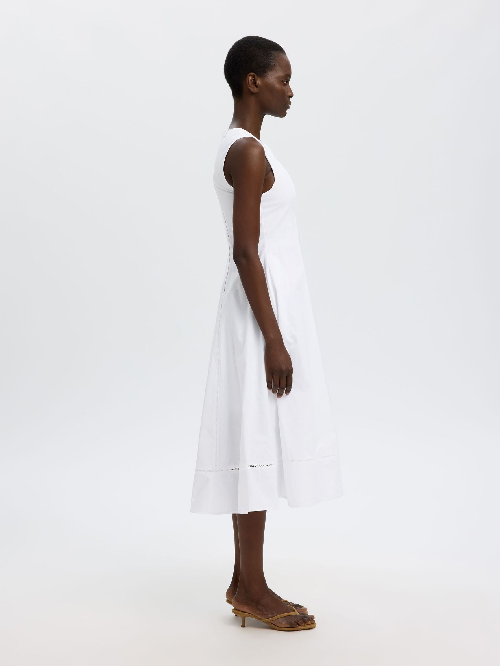 DIKIŞ DETAYLI MIDI ELBISE MIDI ELBISE, Bright White, highres