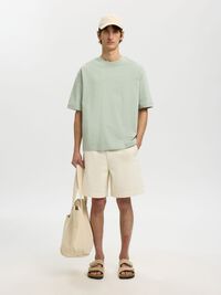 RELAXED FIT BASKILI TIŞÖRT TIŞÖRT, Aqua Gray, highres